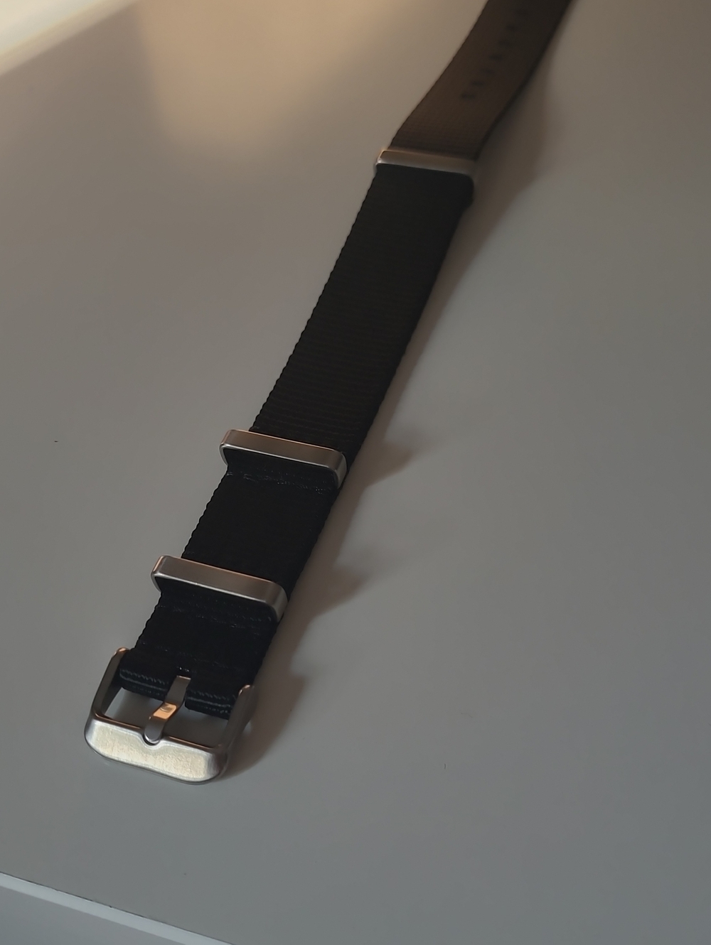 Black 20mm Nylon Nato Men's Strap with Silver Buckle